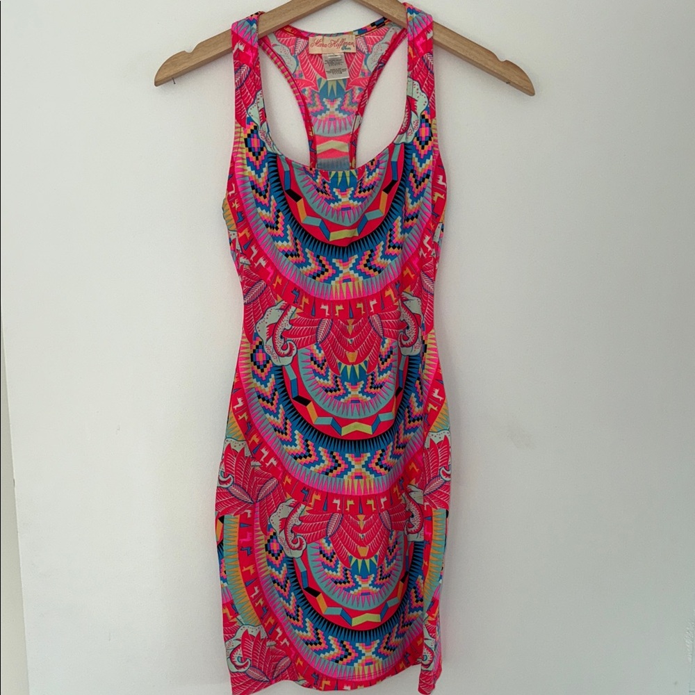 Mara Hoffman Pink and Blue Asymmetrical Dress